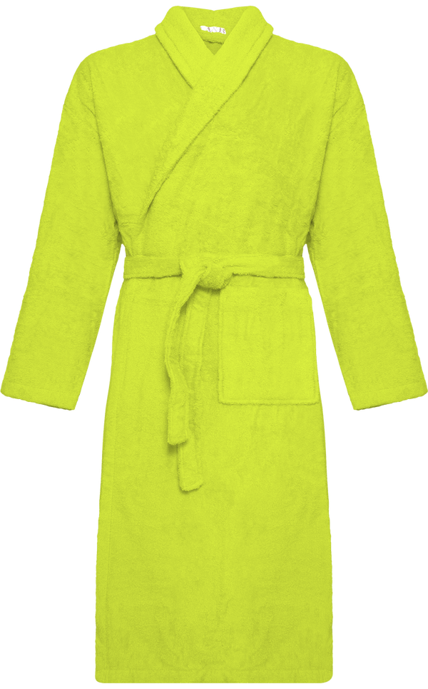 Peignoir a col chale unisexe face Lime Green