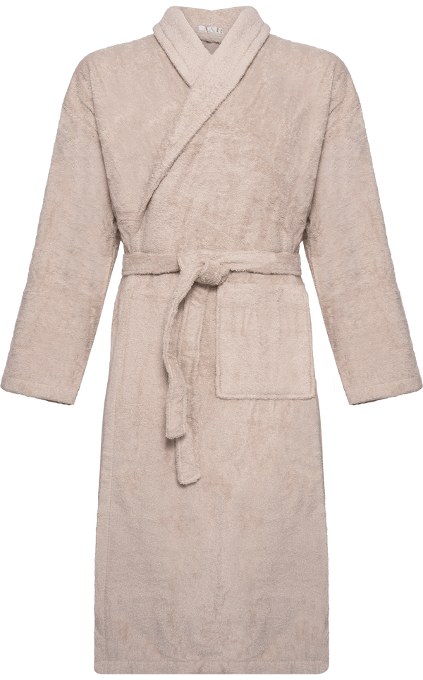 Peignoir a col chale unisexe face Sand