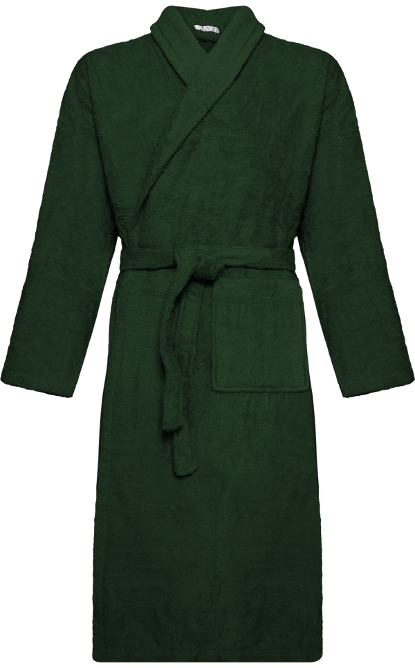 Peignoir a col chale unisexe face Dark Green