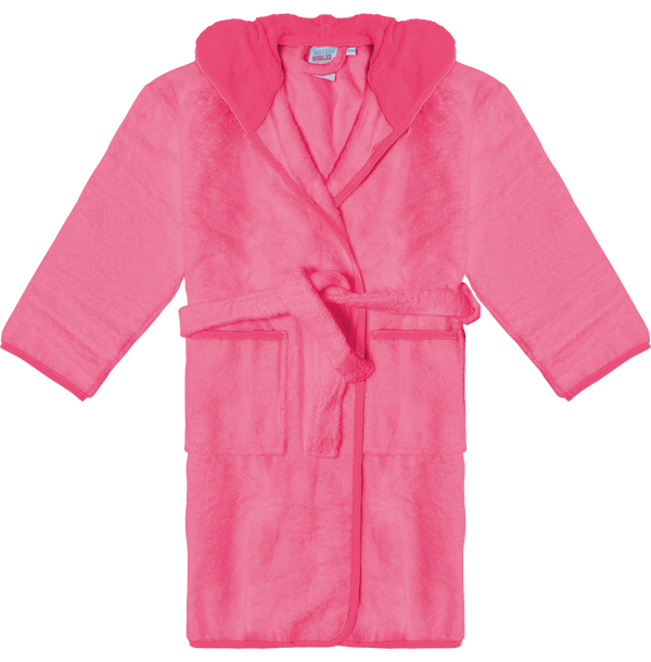 Peignoir a capuche contraste enfant face Pink