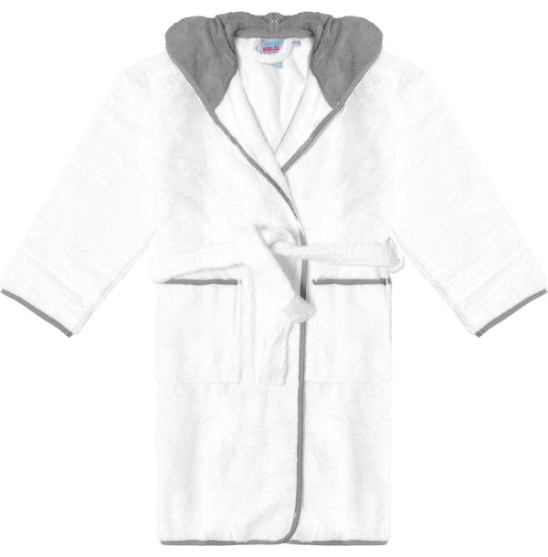 Peignoir a capuche contraste enfant face White / Anthracite Grey