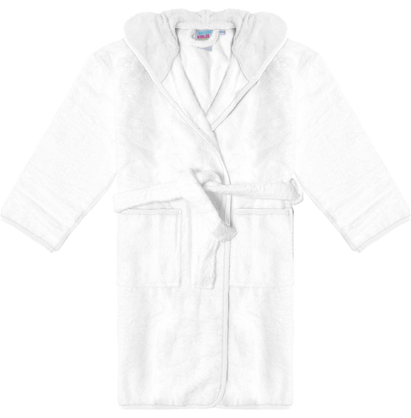 Peignoir a capuche contraste enfant face White