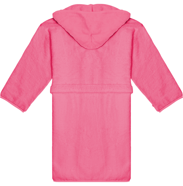 Peignoir a capuche contraste enfant dos Pink