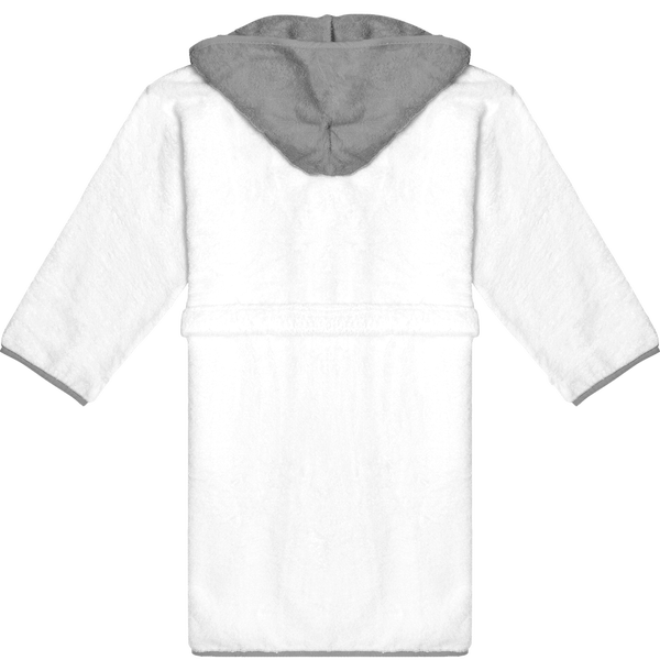 Peignoir a capuche contraste enfant dos White / Anthracite Grey