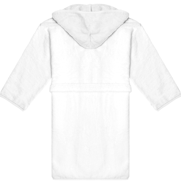 Peignoir a capuche contraste enfant dos White