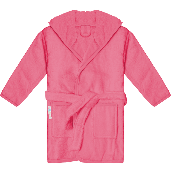Peignoir a capuche bebe contraste face Pink