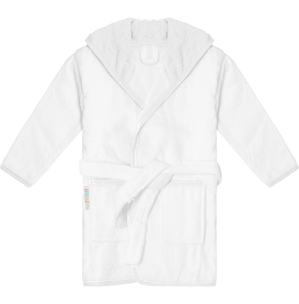 Peignoir a capuche bebe contraste face White