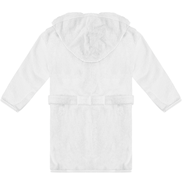 Peignoir a capuche bebe contraste dos White