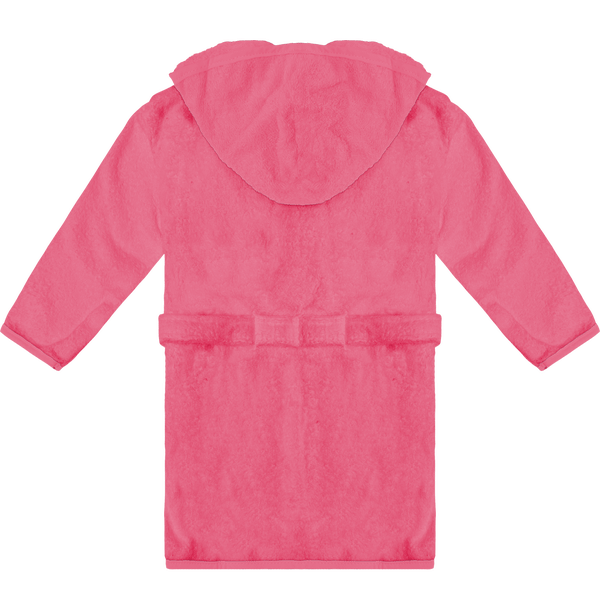 Peignoir a capuche bebe contraste dos Pink