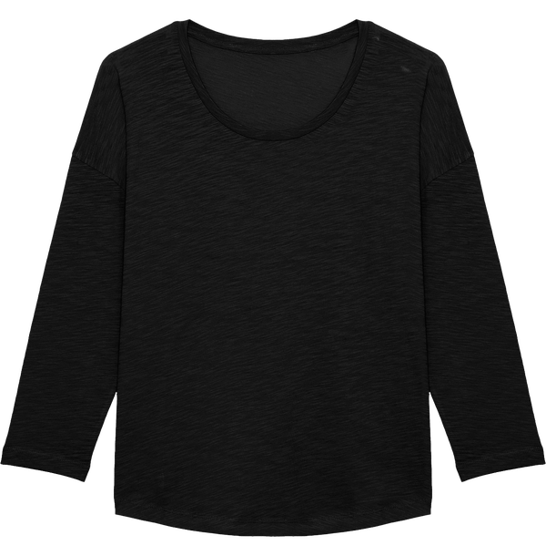 Tee shirt manches 3quart stella waver slub face Black