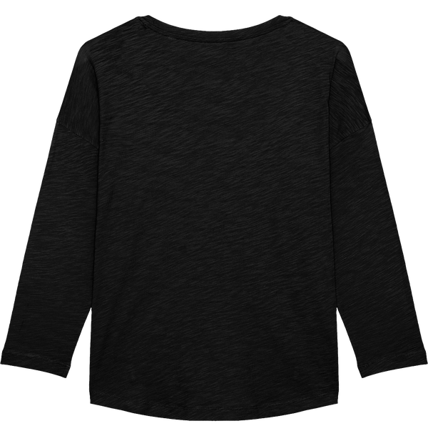 Tee shirt manches 3quart stella waver slub dos Black