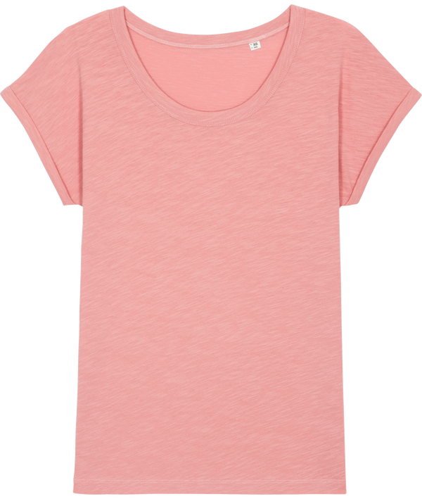 Tee shirt slub a manches repliees stella rounder slub face Canyon Pink