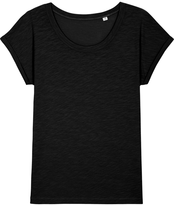 Tee shirt slub a manches repliees stella rounder slub face Black