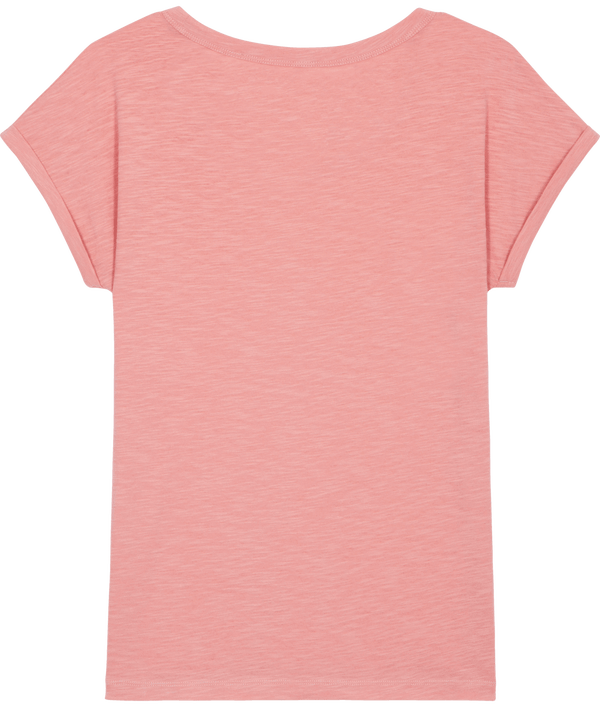 Tee shirt slub a manches repliees stella rounder slub dos Canyon Pink