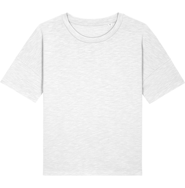 T-Shirt Femme Lourd En Coton | Coupe Boxy | Brodé Et Imprimé En France