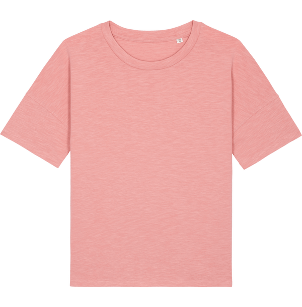 Tee shirt lourd boxy stella hipster slub face Canyon Pink