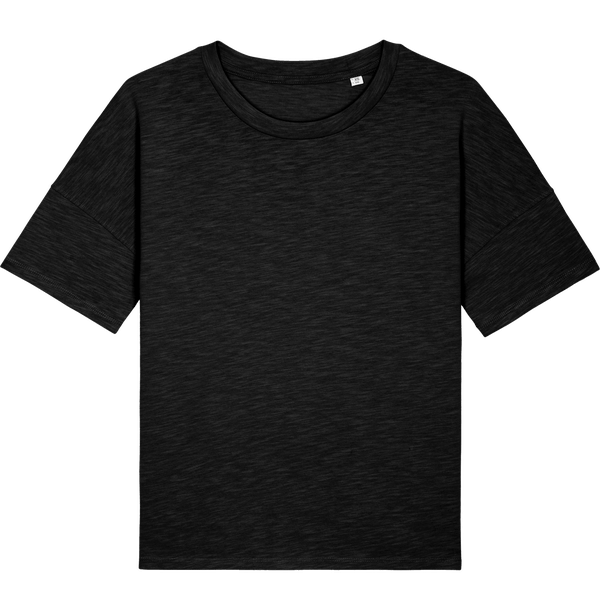 Tee shirt lourd boxy stella hipster slub face Black