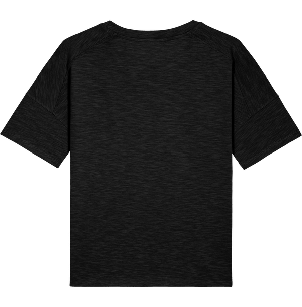 Tee shirt lourd boxy stella hipster slub dos Black