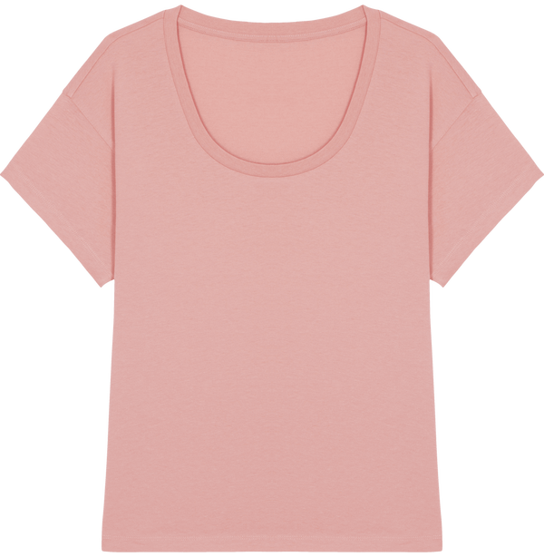 Tee shirt loose col rond femme stella chiller face Canyon Pink