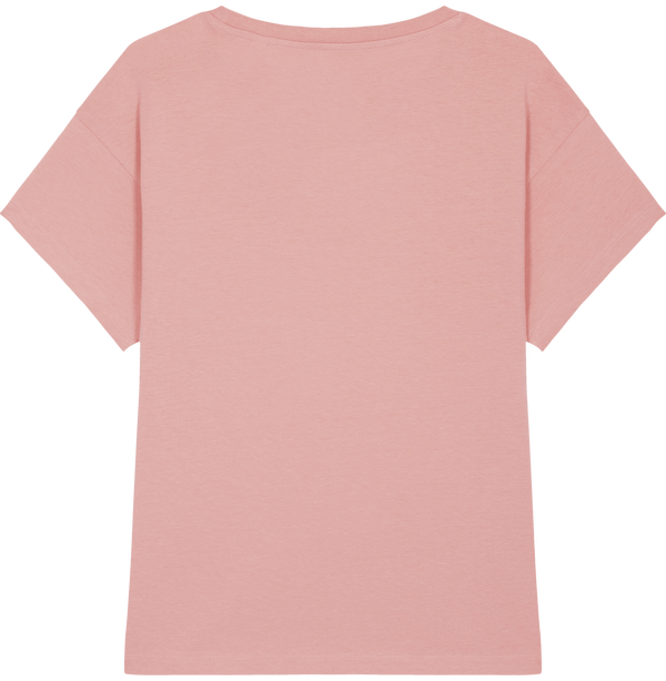 Tee shirt loose col rond femme stella chiller dos Canyon Pink