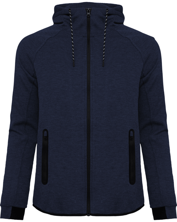 Veste De Sport À Capuche Chiné | Personnalisable En Flex Et Broderie  French Navy Heather