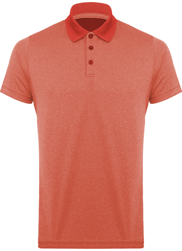 Polo sport chine manches courtes face Coral Heather