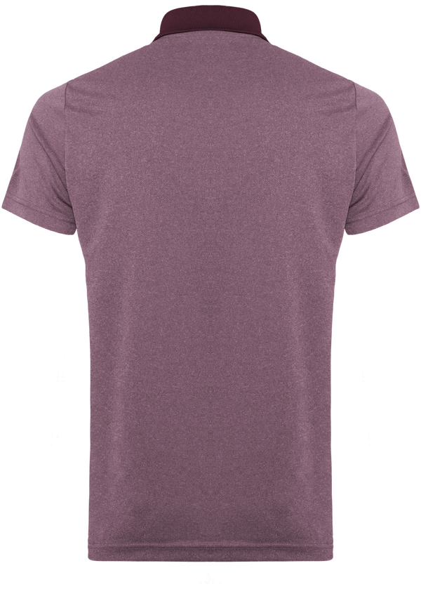 Polo sport chine manches courtes dos Burgundy Heather