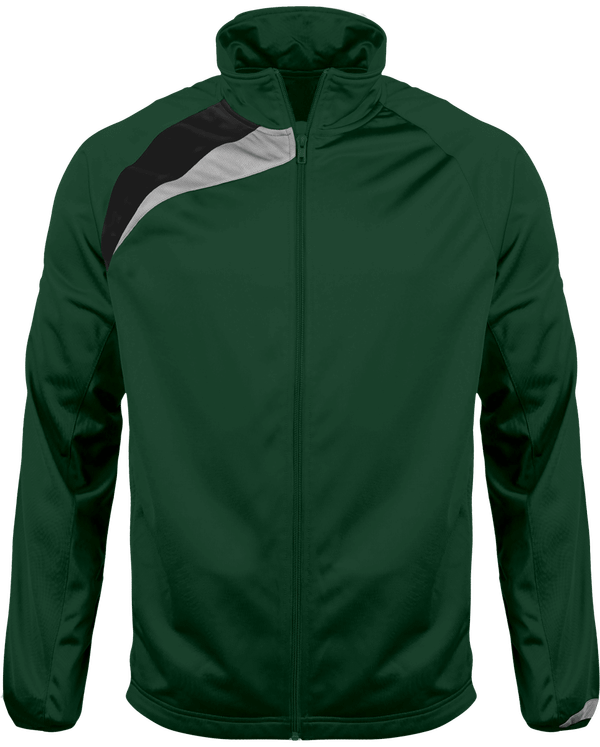 Tricolor Trainingsjacke - Unisex Dark Green / Black / Storm Grey