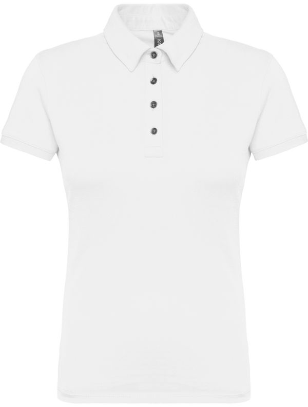 Polo jersey femme plexus White