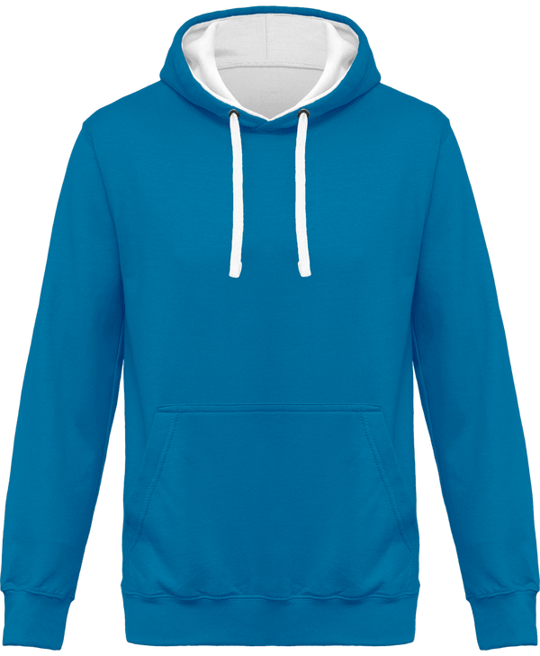 Two-Tone Hoodie KARIBAN Tropical Blue / White
