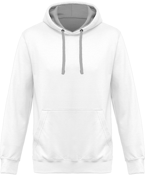 Two-Tone Hoodie KARIBAN White / Fine Grey