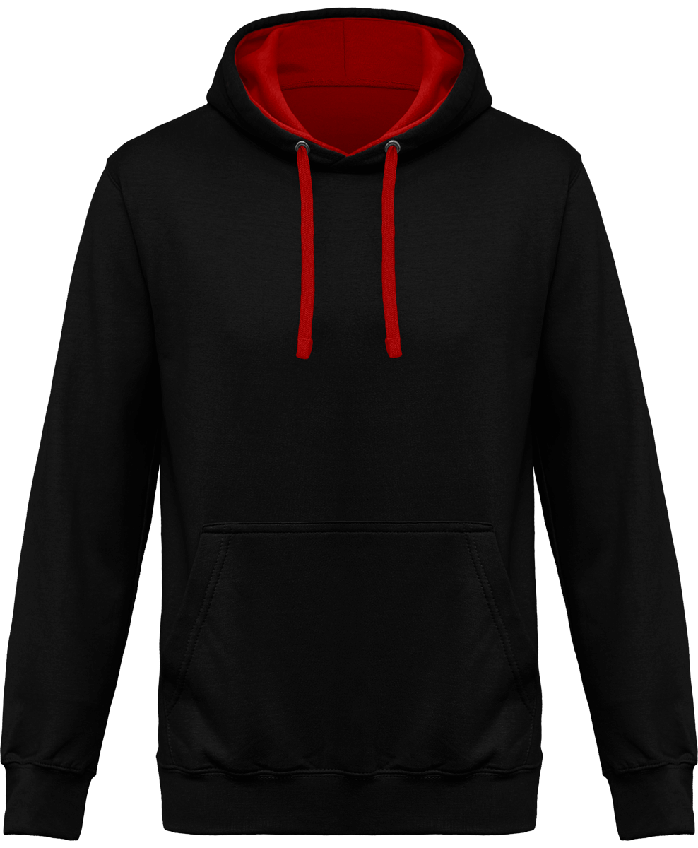 Two-Tone Hoodie KARIBAN Black / Red