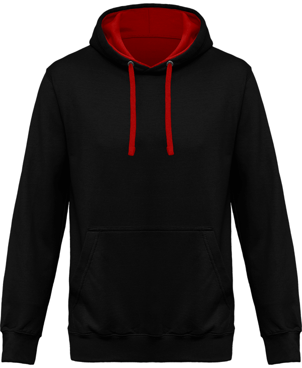 Two-Tone Hoodie KARIBAN Black / Red