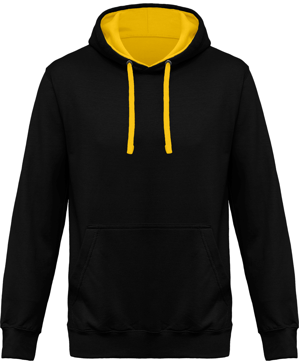 Two-Tone Hoodie KARIBAN Black / Yellow