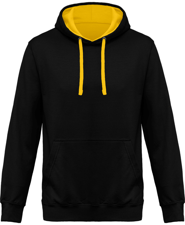Two-Tone Hoodie KARIBAN Black / Yellow