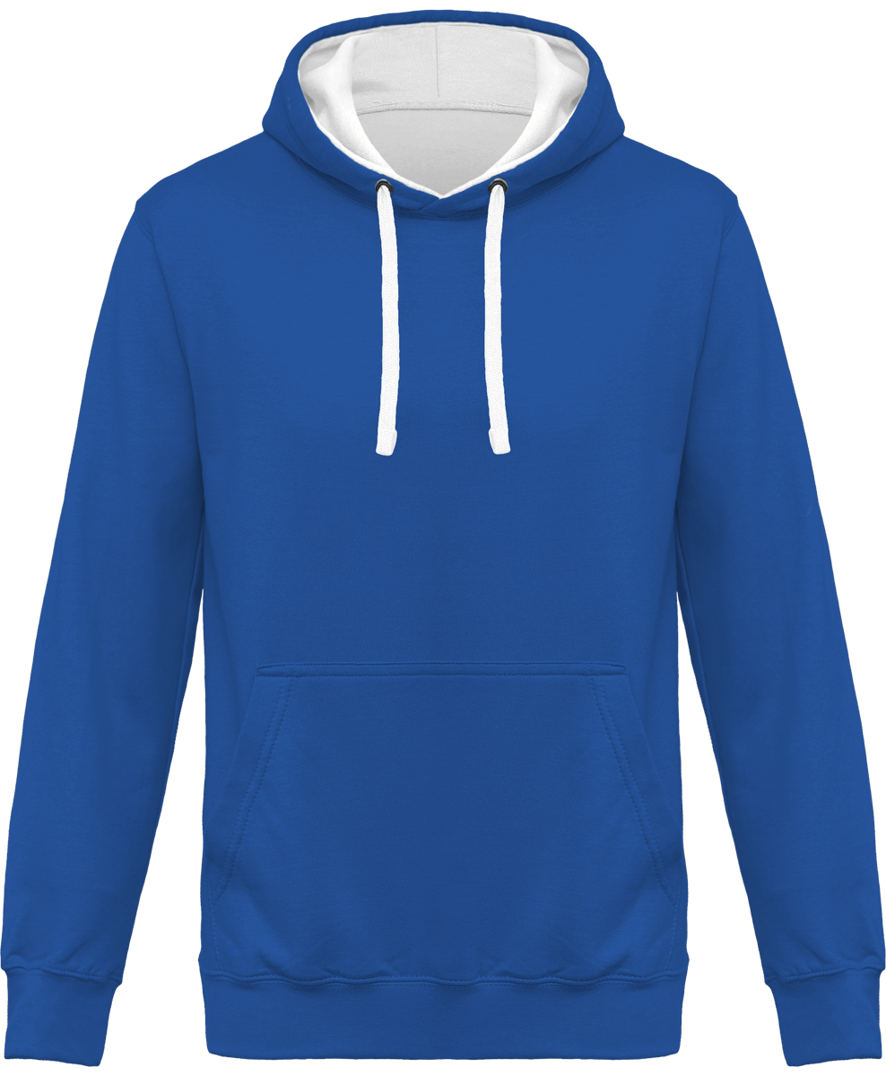 Bicolore Hooded Sweatshirt KARIBAN Light Royal Blue / White