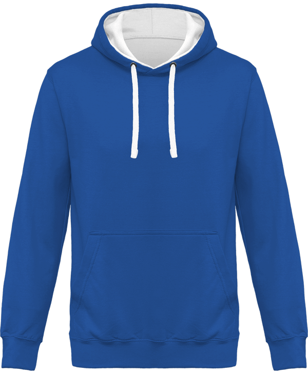 Two-Tone Hoodie KARIBAN Light Royal Blue / White