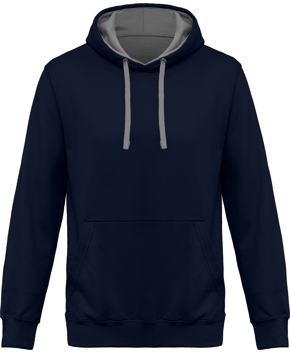 Sweatshirt Bicolore À Capuche KARIBAN Navy / Fine Grey