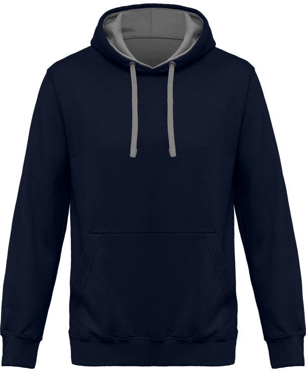 Two-Tone Hoodie KARIBAN Navy / Fine Grey