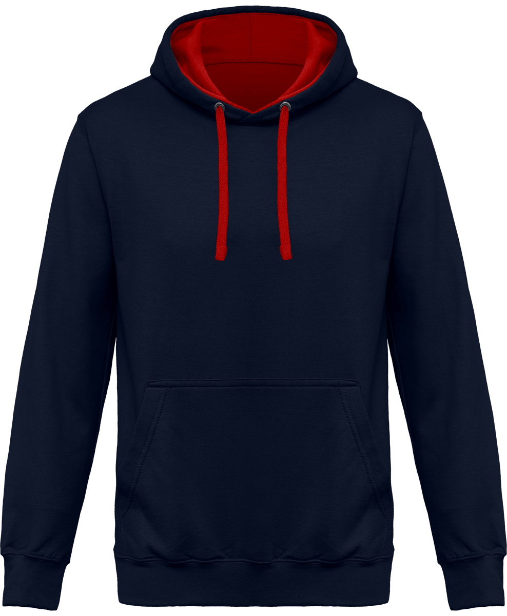 Bicolore Hooded Sweatshirt KARIBAN Navy / Red
