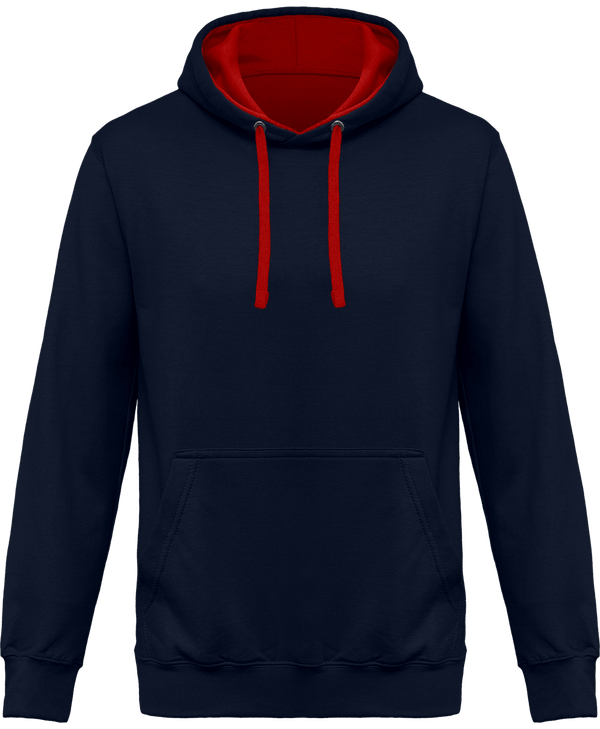 Two-Tone Hoodie KARIBAN Navy / Red
