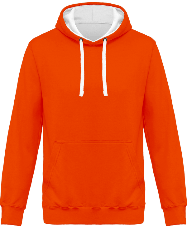Two-Tone Hoodie KARIBAN Orange / White