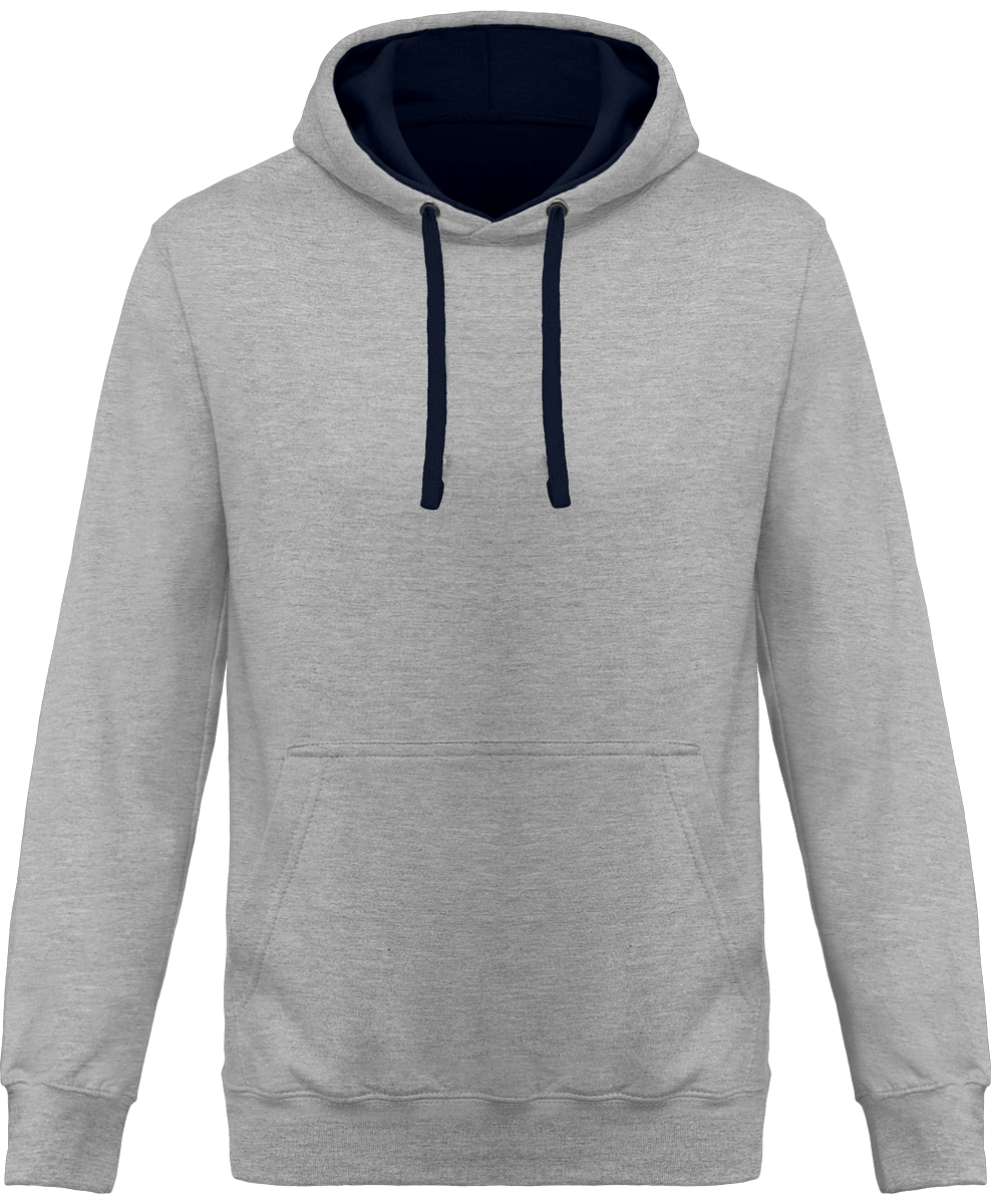 Sweatshirt Bicolore À Capuche KARIBAN Oxford Grey / Navy