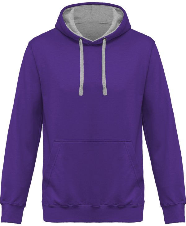 Two-Tone Hoodie KARIBAN Purple / Oxford Grey