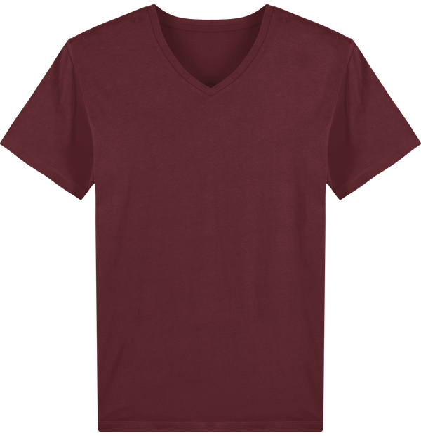 Tee shirt homme col v stanley presenter face Burgundy