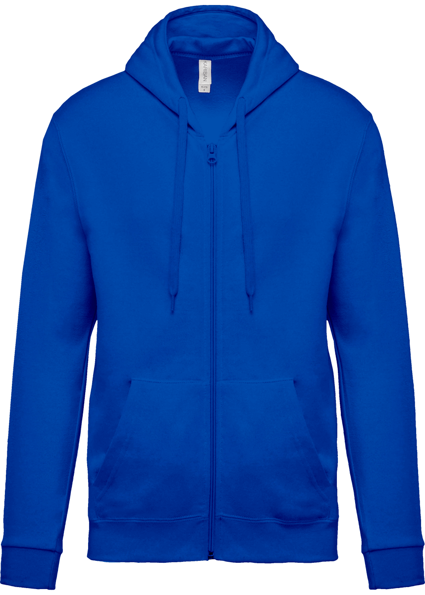 Unisex Hoodie With Zip To Personalise Light Royal Blue