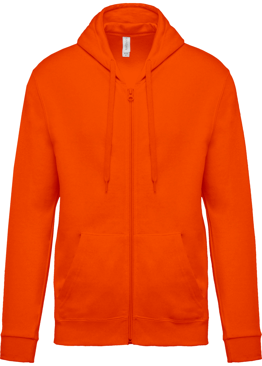 Zippered Hoodie | Unisex Cut Orange