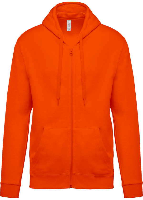 Sweat zippé à capuche unisexe Orange