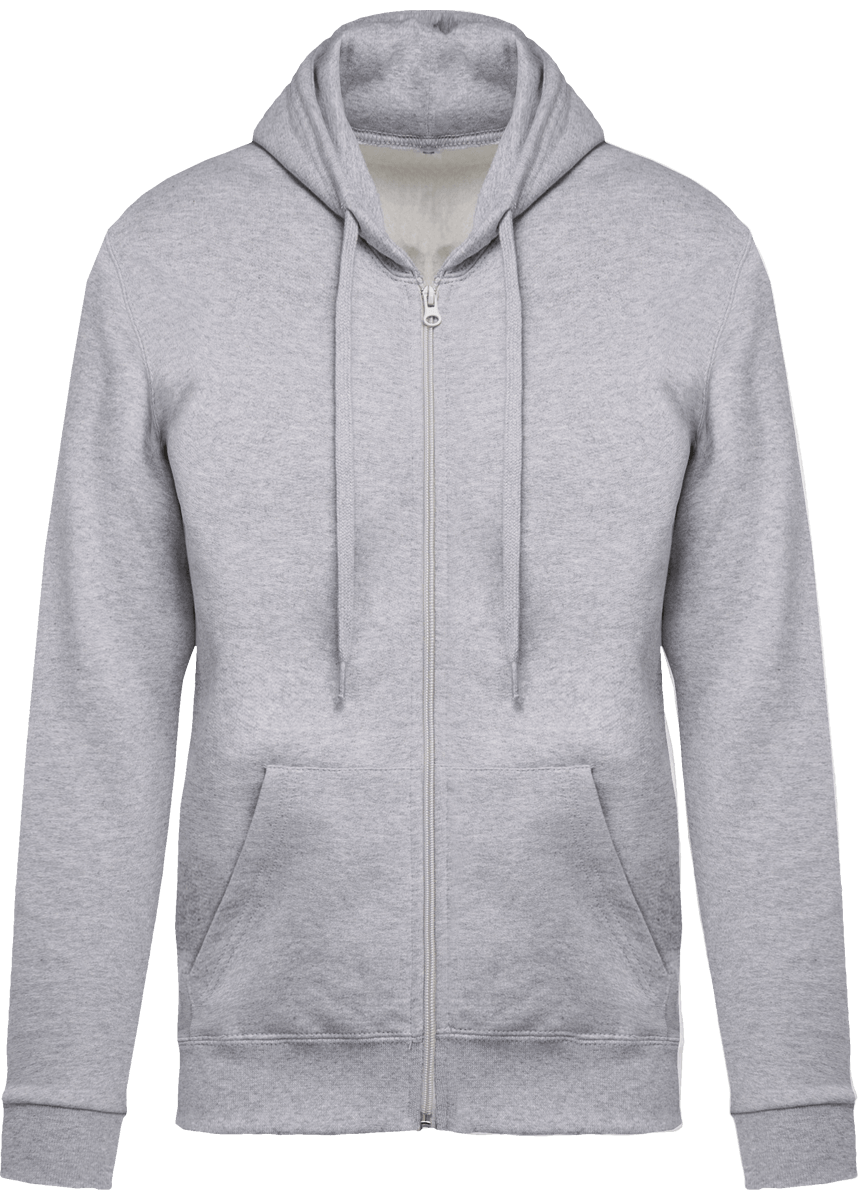 Unisex Hoodie With Zip To Personalise Oxford Grey