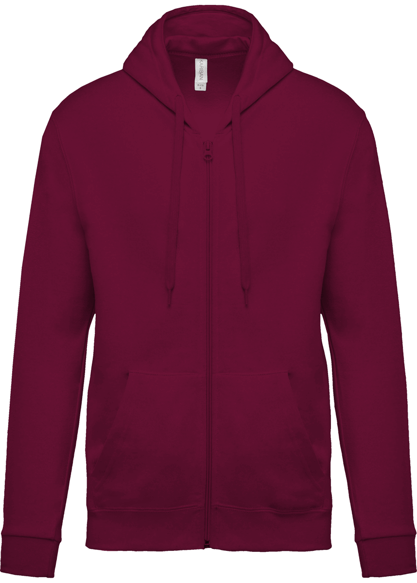 Zippered Hoodie | Unisex Cut Wine